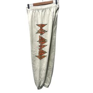 Def Leppard Mens Spell Out Logo Jogger Pants Elastic Waist‎ Medium NWOT